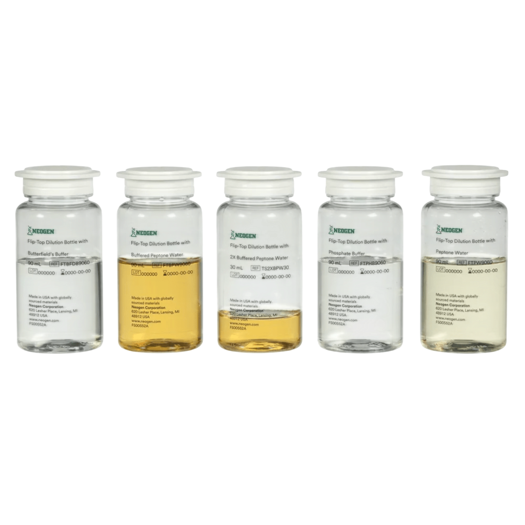 FRASCO DE DILUCIÓN NEOGEN® CON TAPA ABATIBLE Y TAMPÓN DE FOSFATO