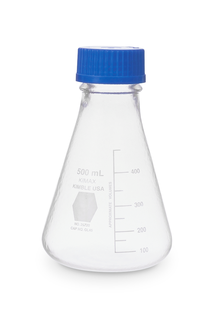 MATRAZ ERLENMEYER CON TAPA GL 45 1,000 ML